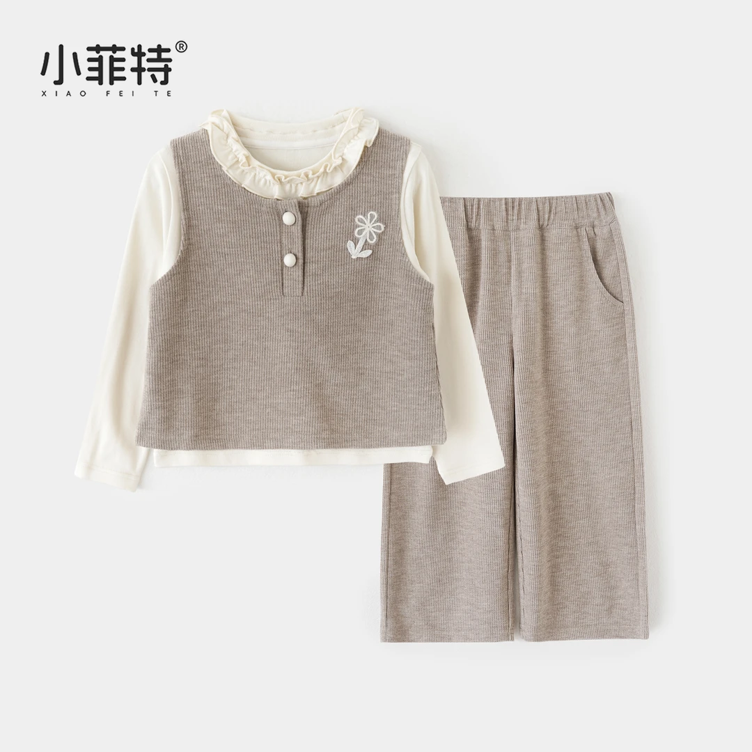 【背心+T恤衫+长裤】小菲特女童秋装长袖休闲打底三件套YNTQ52963