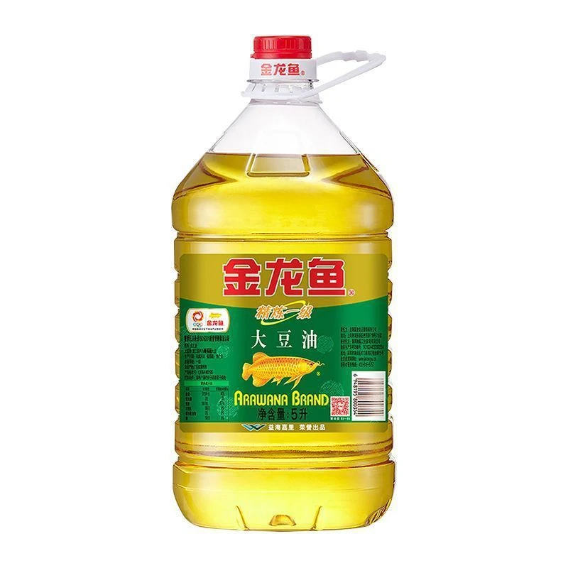 金龙鱼花生油精炼大豆油5L食用油转基因1.8L豆油炒菜家用大桶