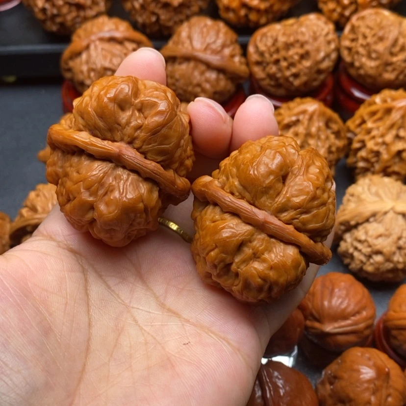 【闪购商品】文玩核桃把件40蛤蟆练手对