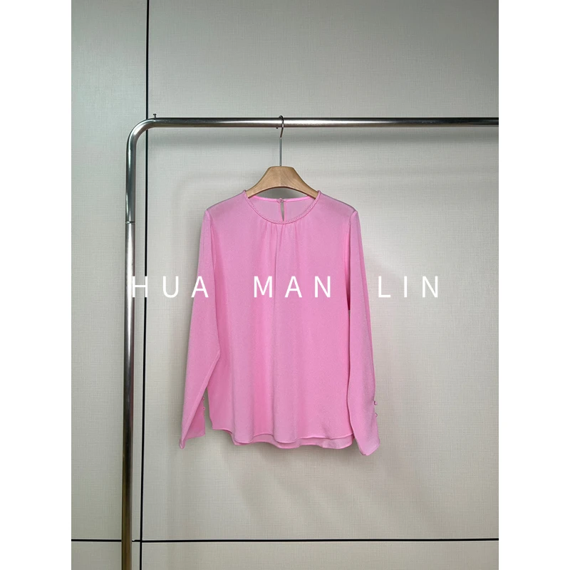 【花满林】编织圆领后一粒扣26MM鬼绉真丝桑蚕丝246859