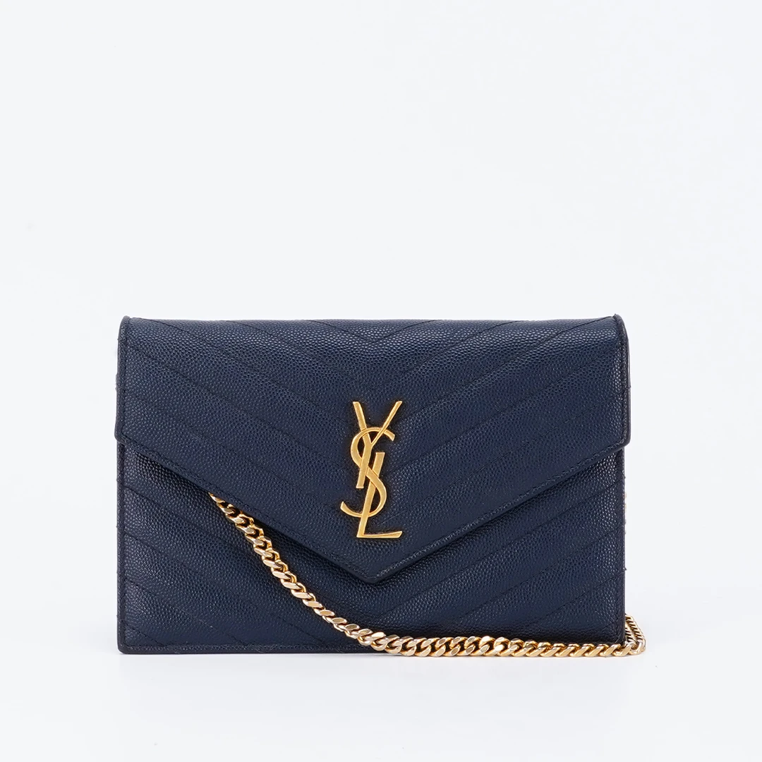 99新 YSL/圣罗兰 【白菜】信封包小号鱼子酱/BG23003043/98新