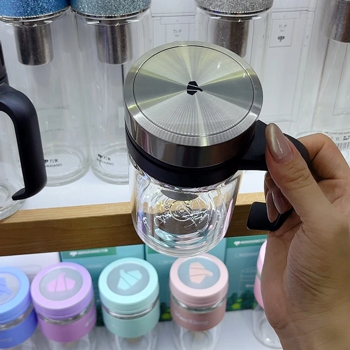 万象品牌单层玻璃杯U219-500钛银