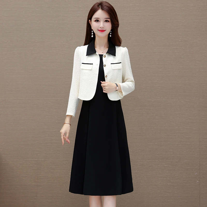 时尚套装小香风裙子女装长袖静奢风轻熟风春装春秋显瘦气质女神范