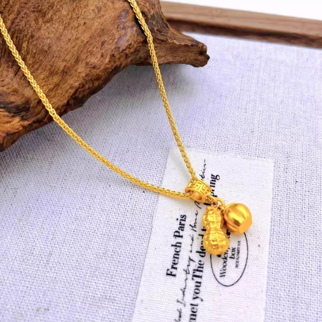 铜合金项链 好事发生【高定】好柿花生项链轻奢时尚坠链气质百搭链