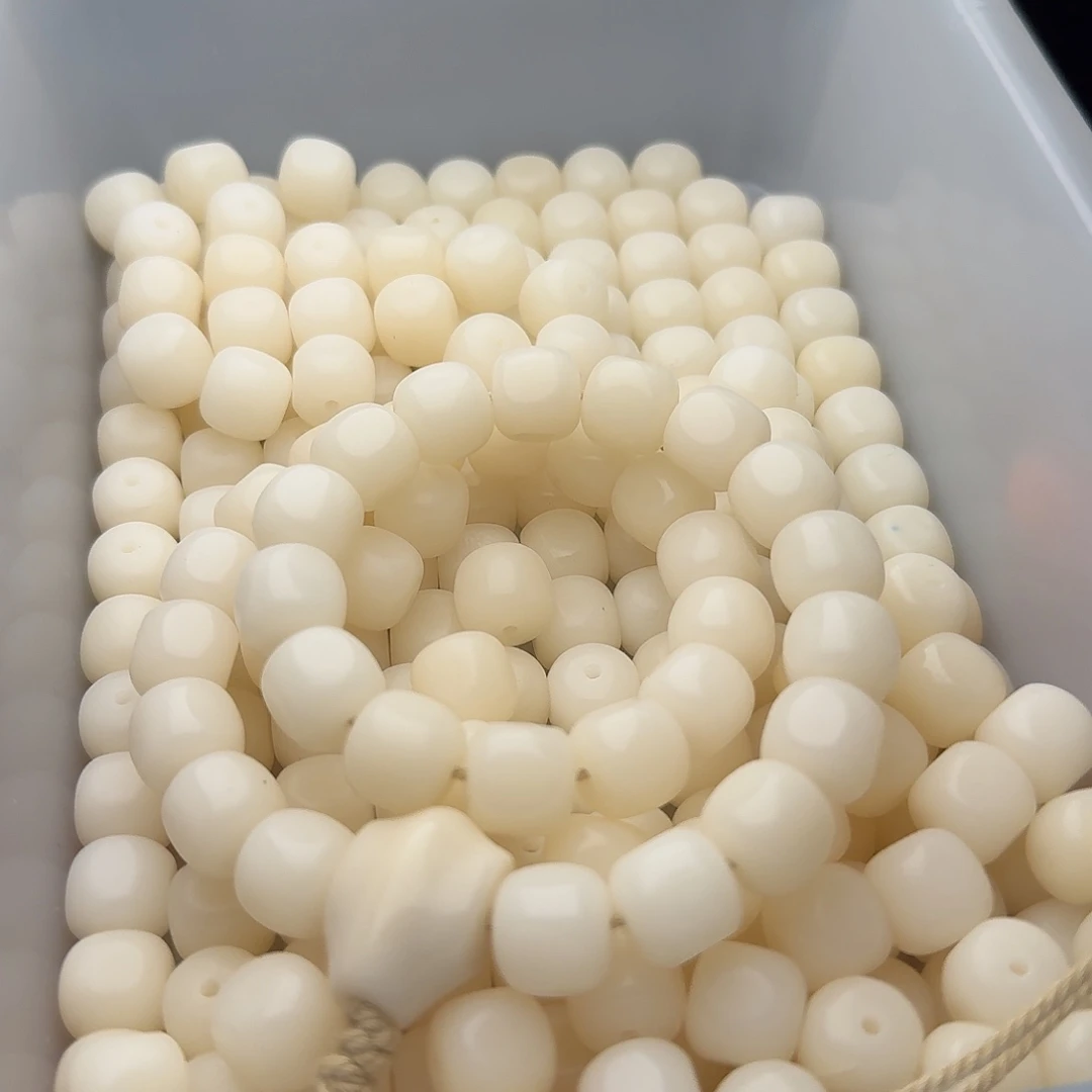 吊坠菩提根/象牙果50颗骨瓷白六方11