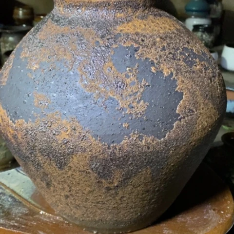 【闪购商品】紫砂花盆高30口13瑕疵无孔