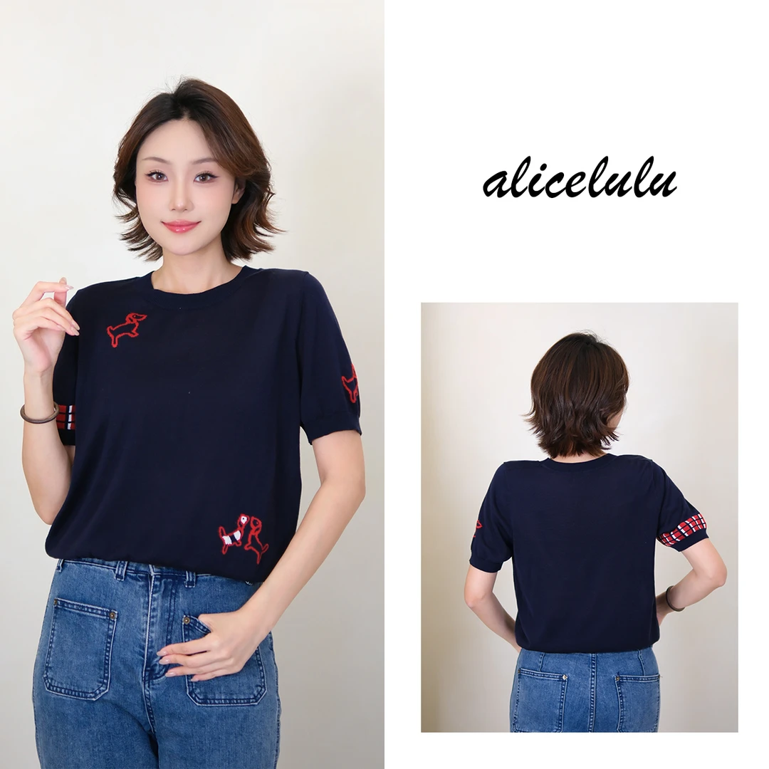 [alicelulu] 时尚韩版百搭圆领气质显瘦针织衫 S1035100T