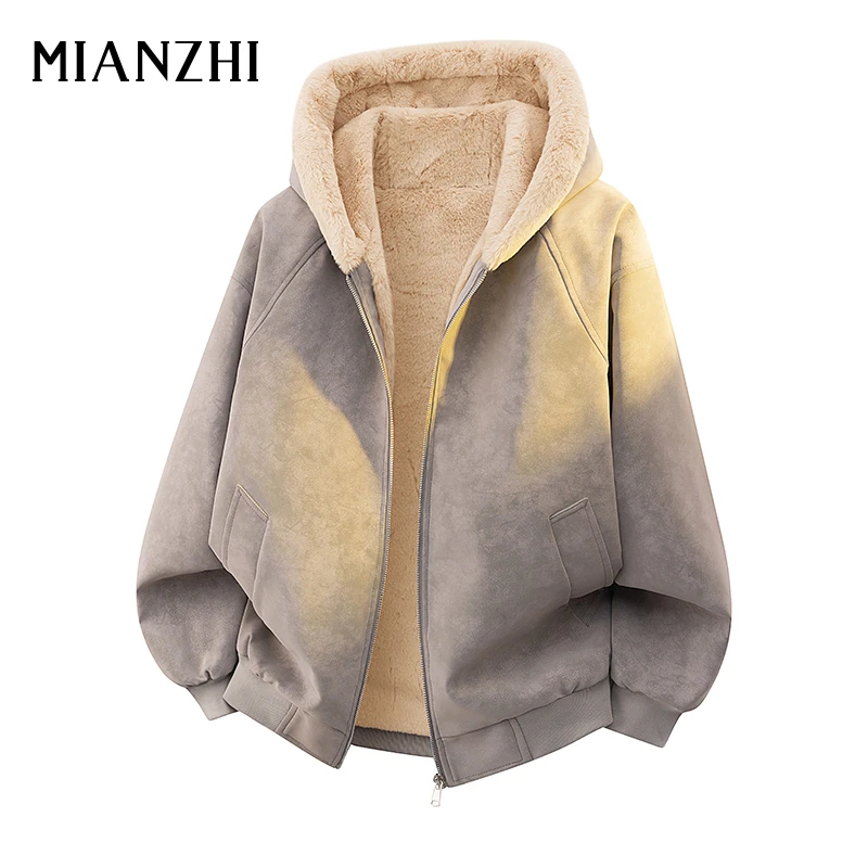 棉致美式复古座山雕连帽皮棉衣男士加绒加厚保暖防寒防风外套棉服