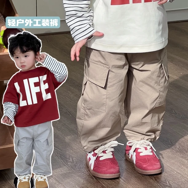 2/17【露营工装】小童春装裤子男童工装裤春秋儿童