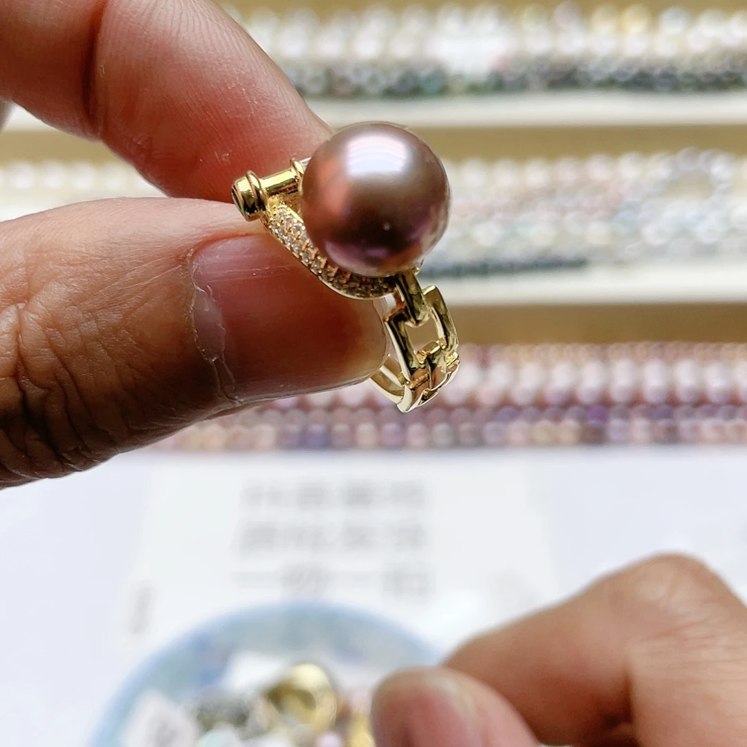 淡水珍珠戒指银S925镶嵌