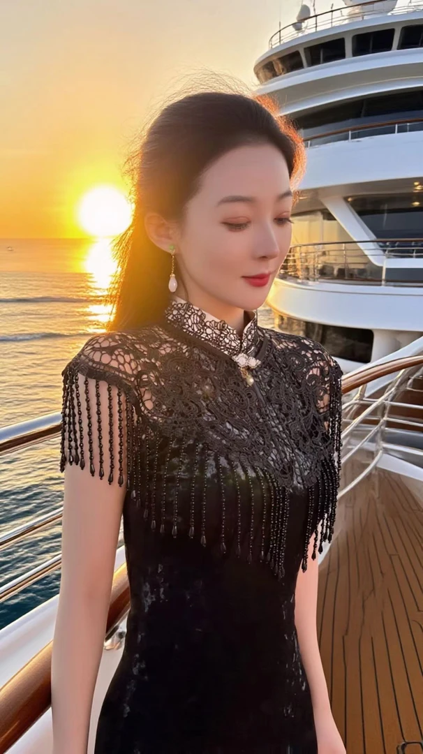 旗袍黄金搭档中式流苏云肩白色蕾丝重工复古珍珠苏民国外搭