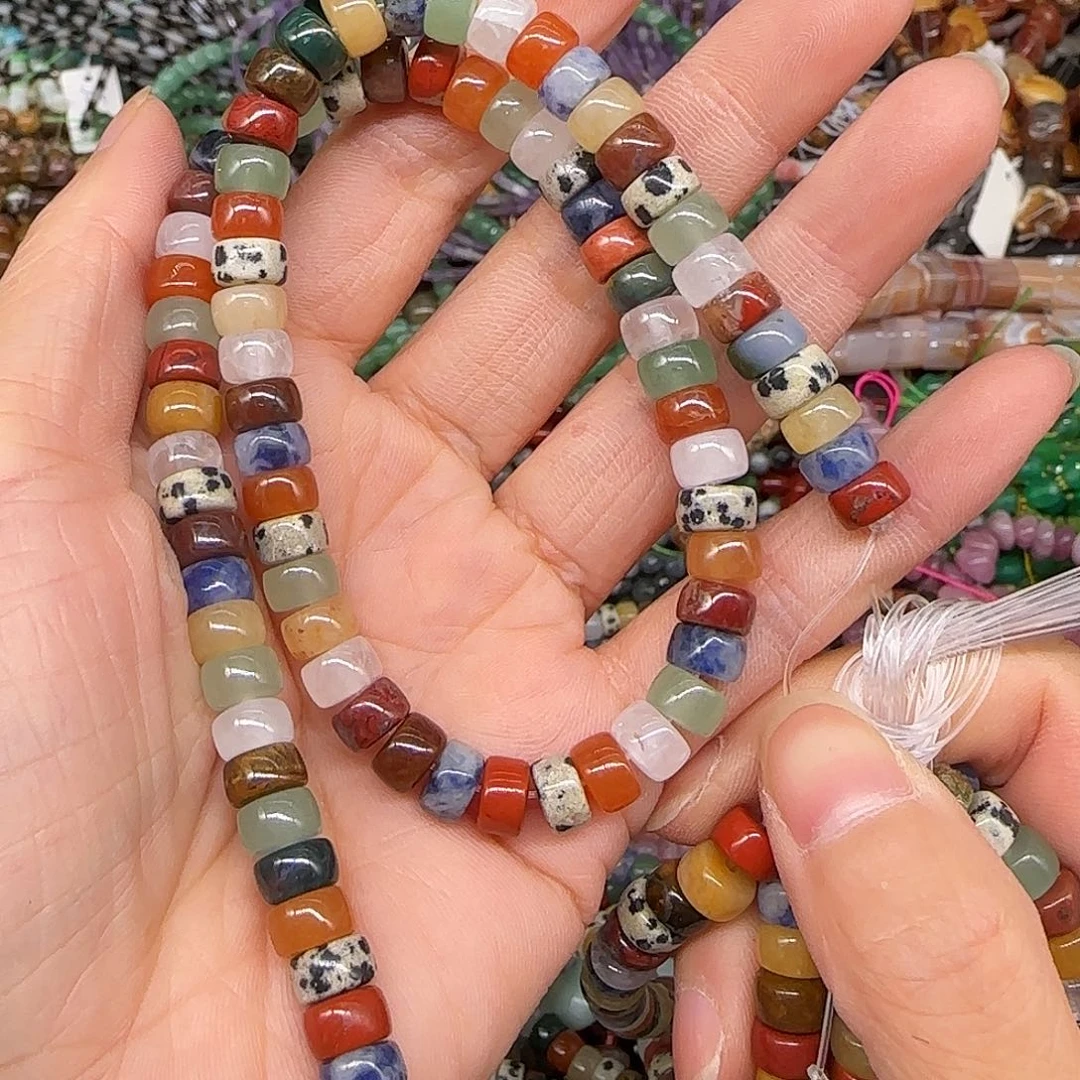 玛瑙/玉髓合金珠宝半成品多宝剁珠7mm一条