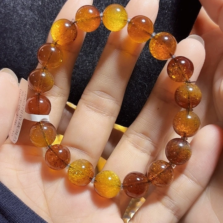 蓝珀未镶嵌珠宝奇石墨西哥红蓝金沙手串10