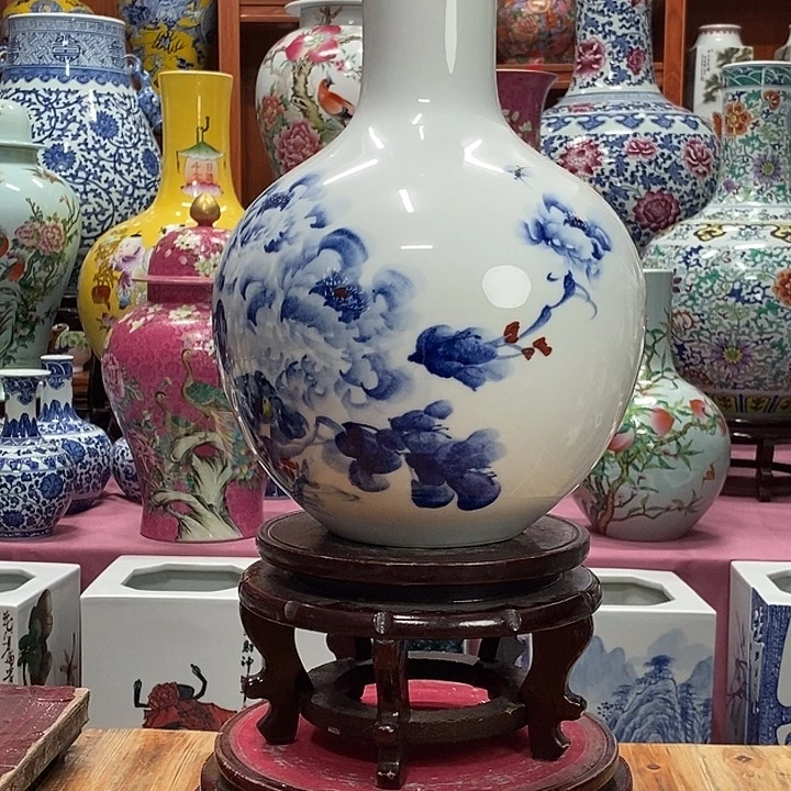 荣***锦景德镇陶瓷手工手绘花瓶摆件