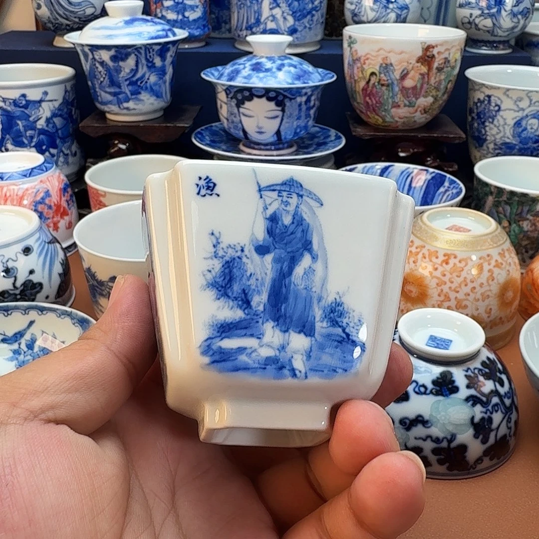 汜***寒杯子景德镇全手工手绘陶瓷