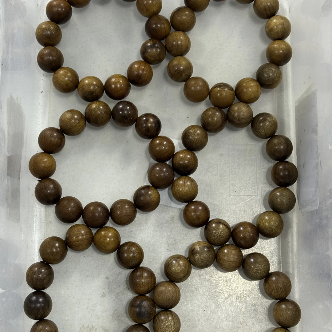 H168 拆房老料碳化纹金丝楠1.8cm单圈手串（颜色多样性随机发其一）