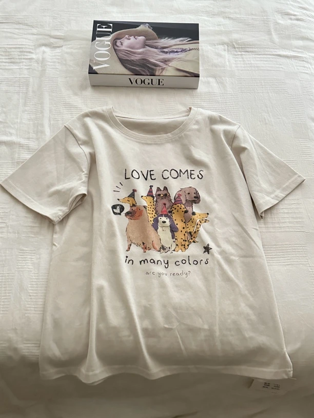 「大昕·猫狗派对」2025夏季新款无感印花棉T恤