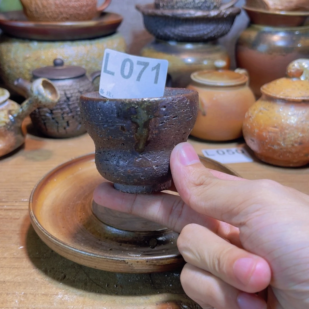 纯手工制作工艺（柴烧）裸烧纯手工制作柴烧杯071