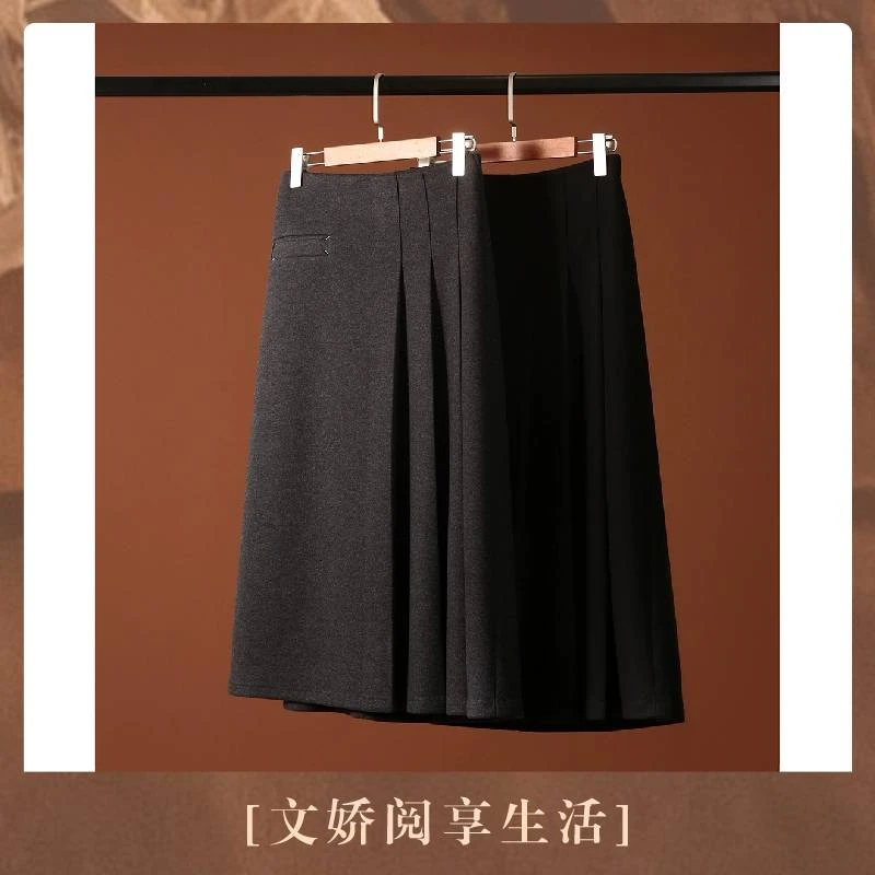 【文娇专属】 MIU系佰搭/手工线 遮胯显瘦百褶半裙冬S73383QZEFL