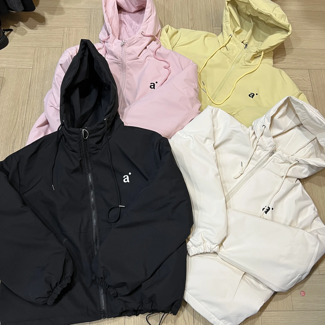 那简家38-1 秋冬休闲夹棉连帽刺绣冲锋衣外套