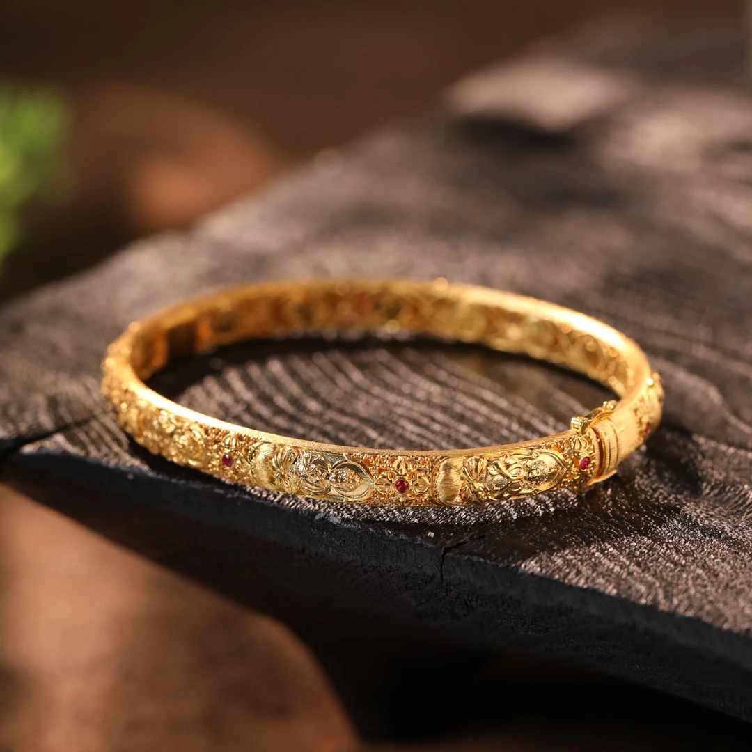 【嘉一昭愿】十轮共转佛王镯·18k金原创热贡首发花丝手镯