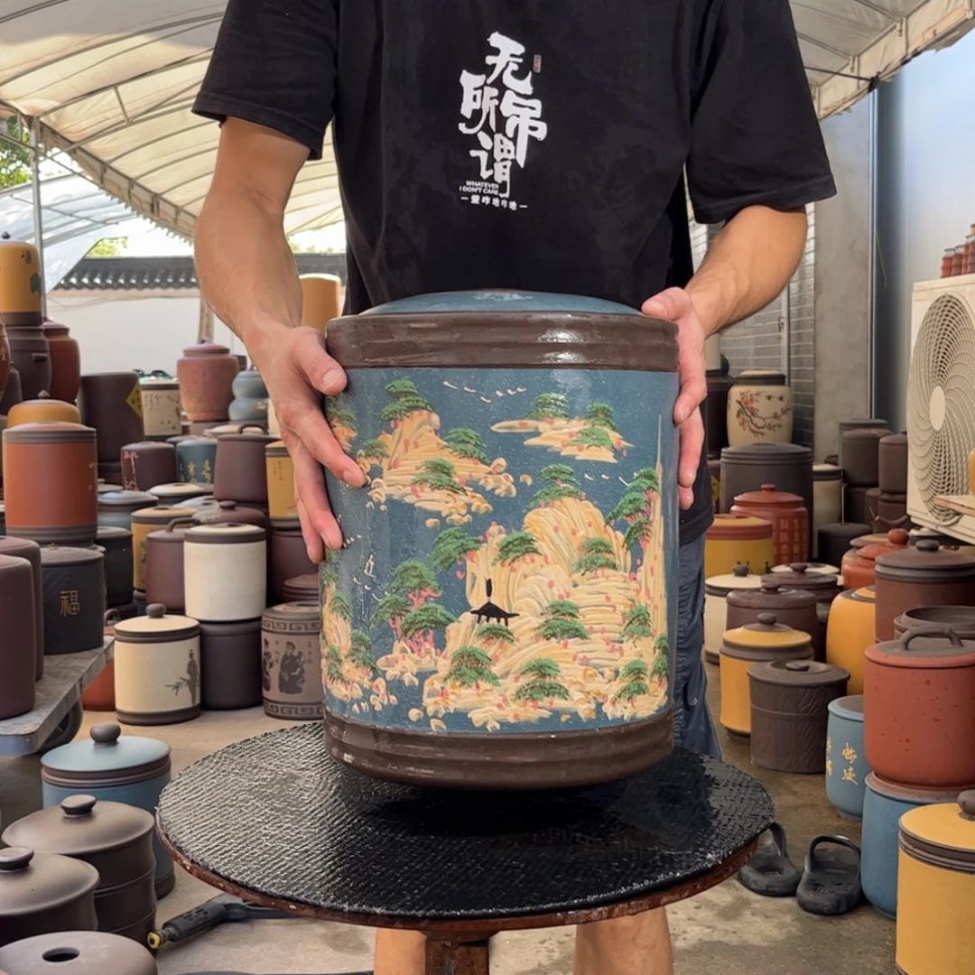紫砂茶叶罐12 饼茶叶罐
