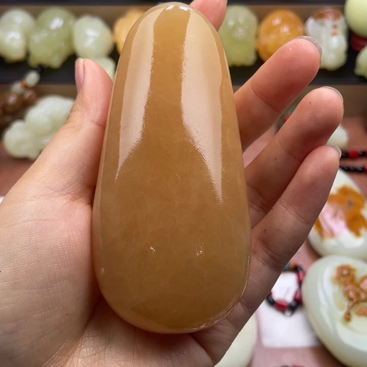 厚***品石材天然古青石手把件