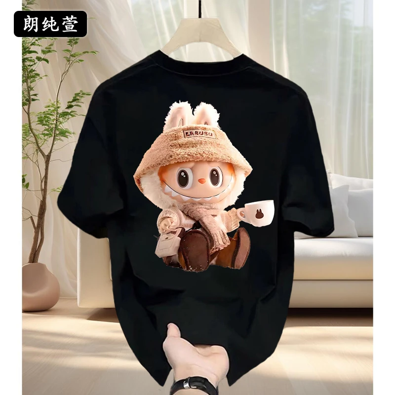 2025夏季新款短袖t恤拉布布男女款潮流卡通纯棉半袖宽松圆领上衣