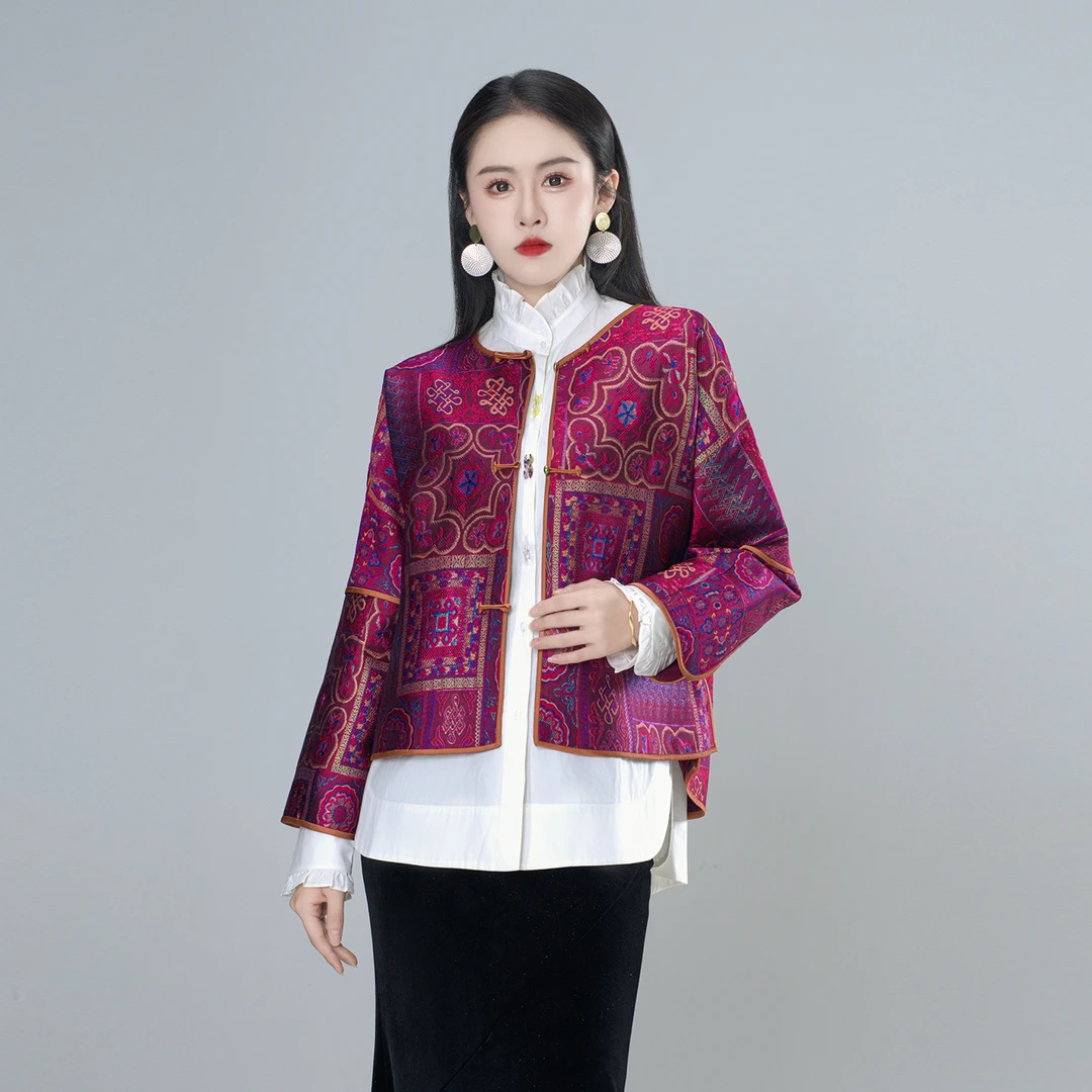 青娘子妆花锦（温瑜）提花一字扣新中式显瘦气质轻奢上衣外套-61798