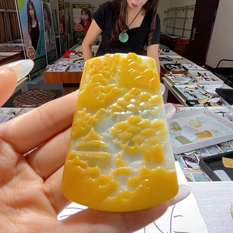 翡翠未镶嵌颈饰一个