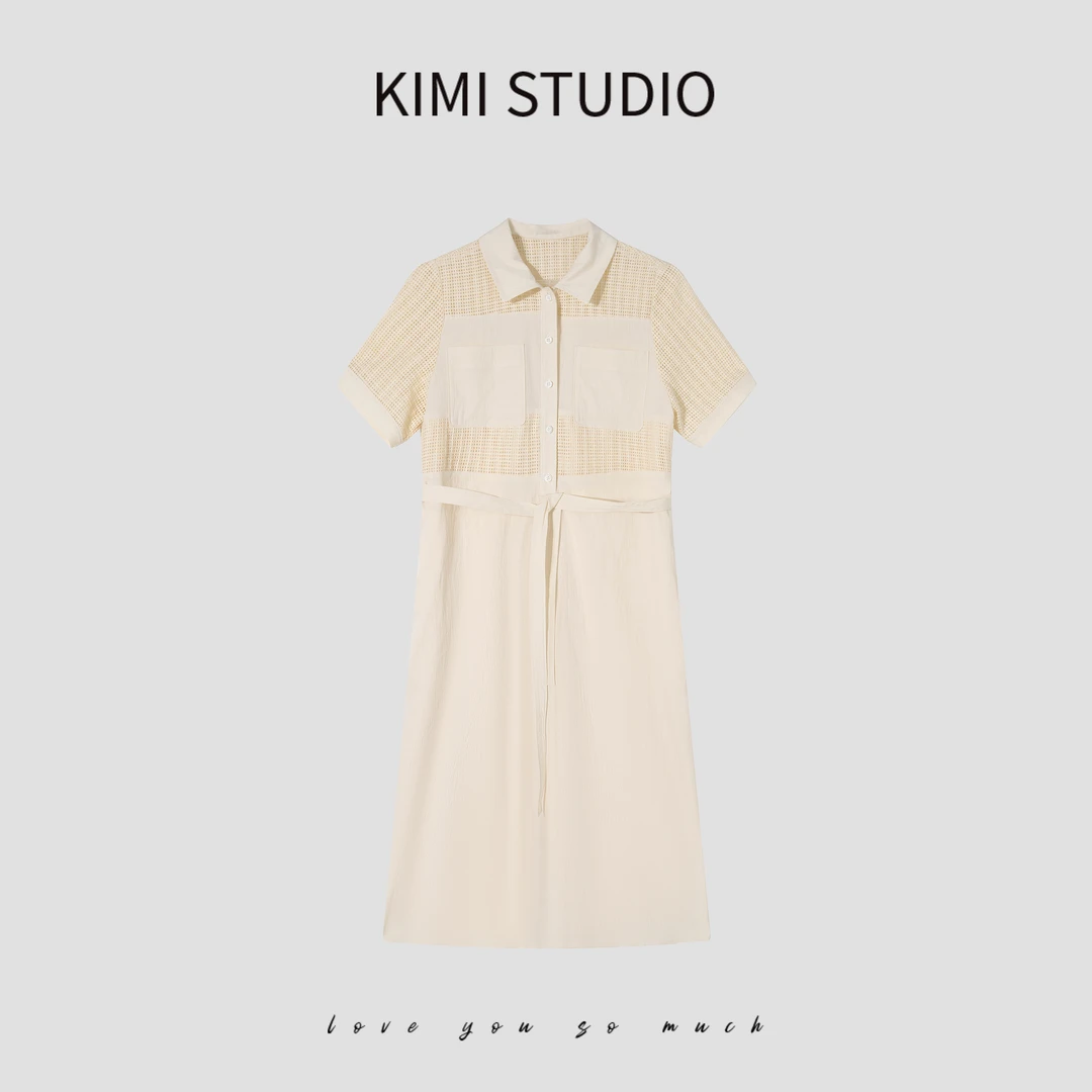 SS25688  订单款夏季刺绣镂空翻领连衣裙