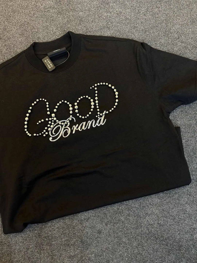 (25款新珍珠）320克网红珍珠t恤宽松纯棉重磅高级感男装