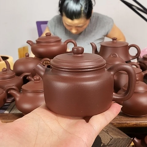 茶壶紫砂约190cc德钟原矿紫泥