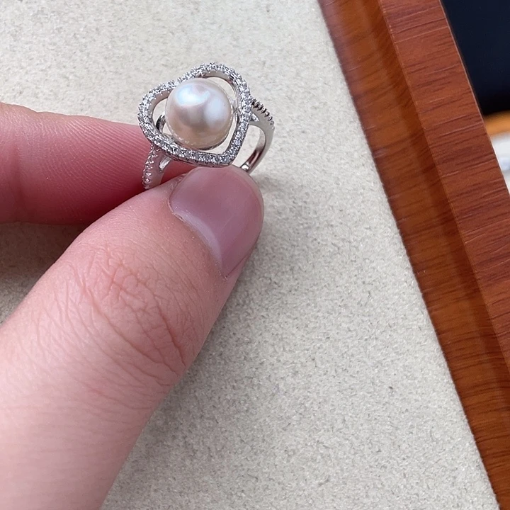 海水珍珠银S925镶嵌戒指