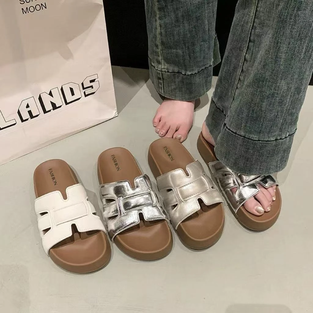 百搭厚底拖鞋女外穿夏季2025新款洋气高级感增高网红爆款凉拖女款