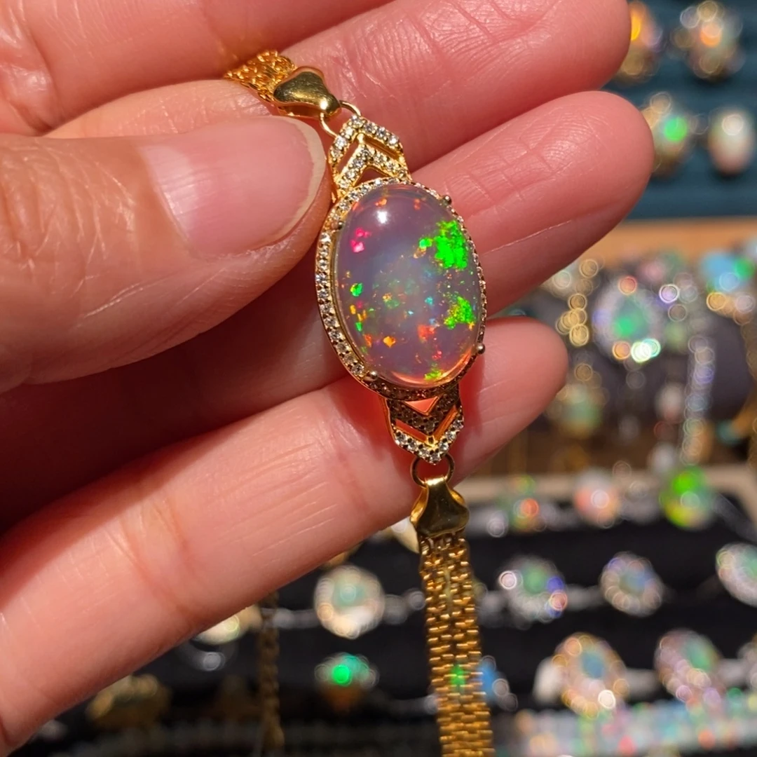 欧泊银S925镶嵌手链