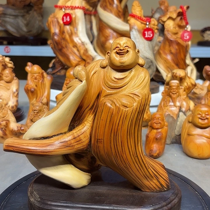 柏木太行崖柏弥勒佛