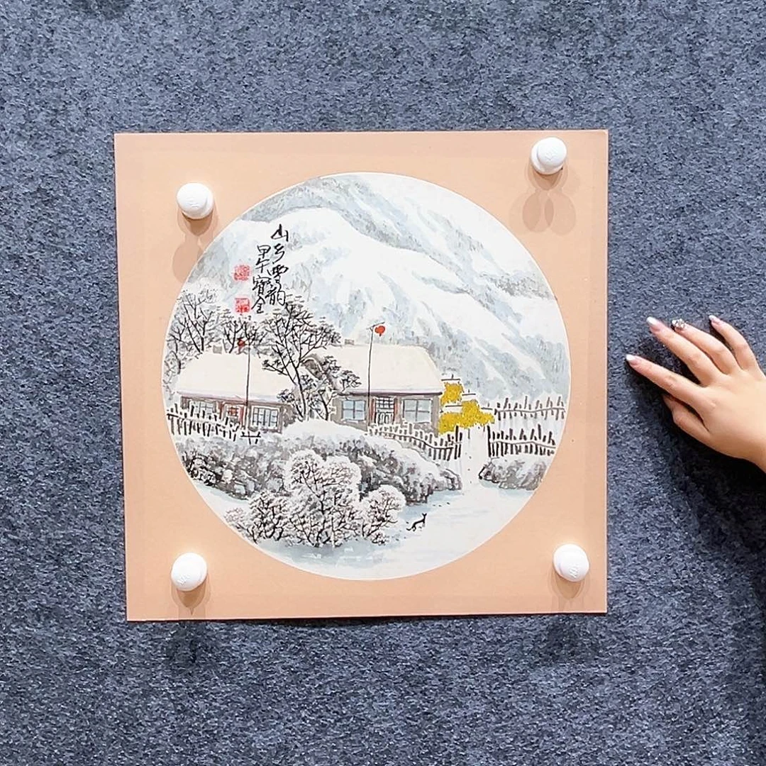 国画纯手绘画心原创