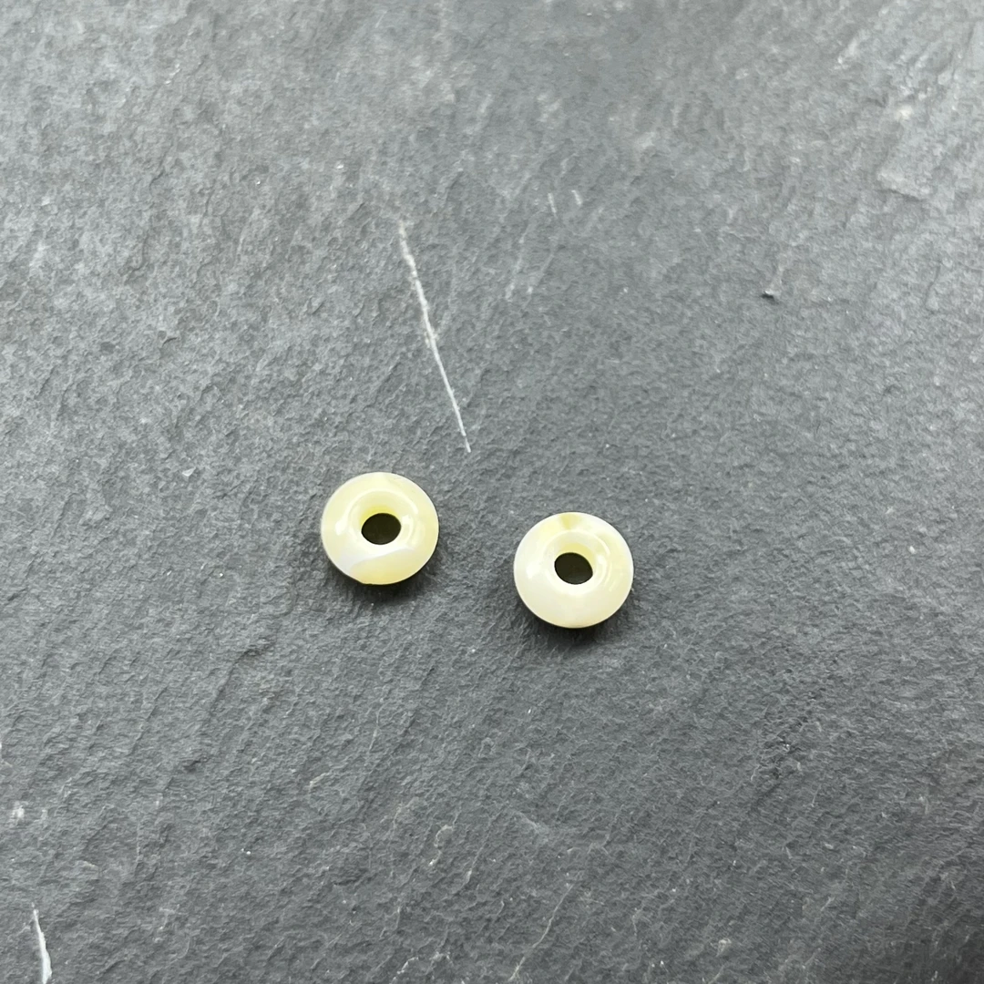 B296天然蜜蜡琥珀白蜡小拉环