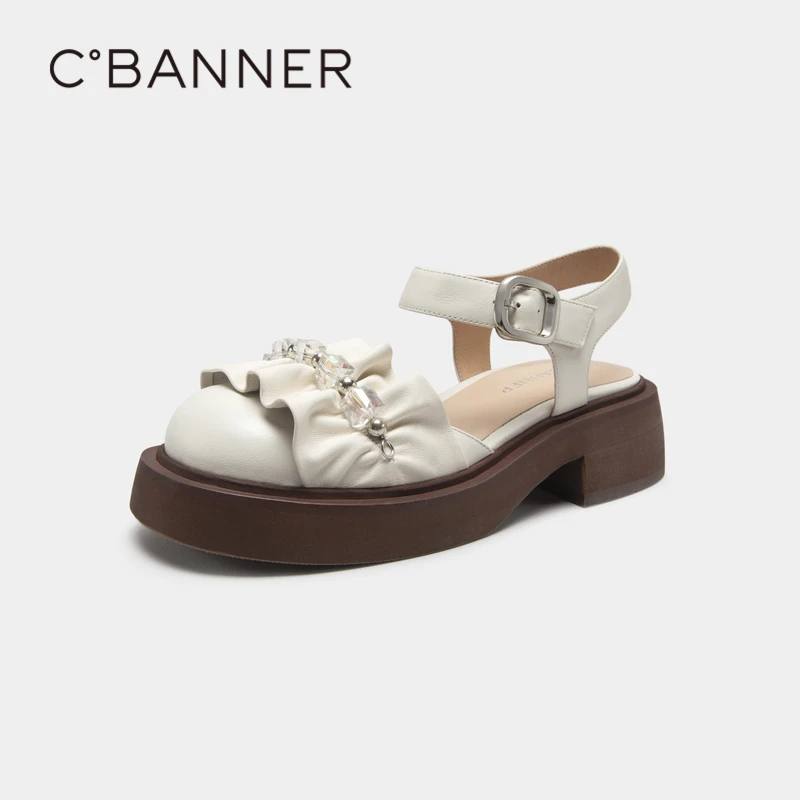 C.BANNER/千百度2023夏季休闲凉鞋甜酷小芭比厚底凉鞋A23273004