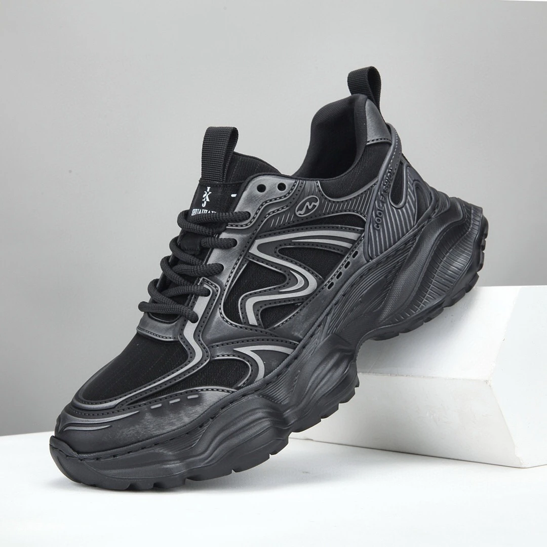 2025春季新款男鞋时尚百搭休闲鞋厚底老爹鞋百搭透气男士休闲鞋潮