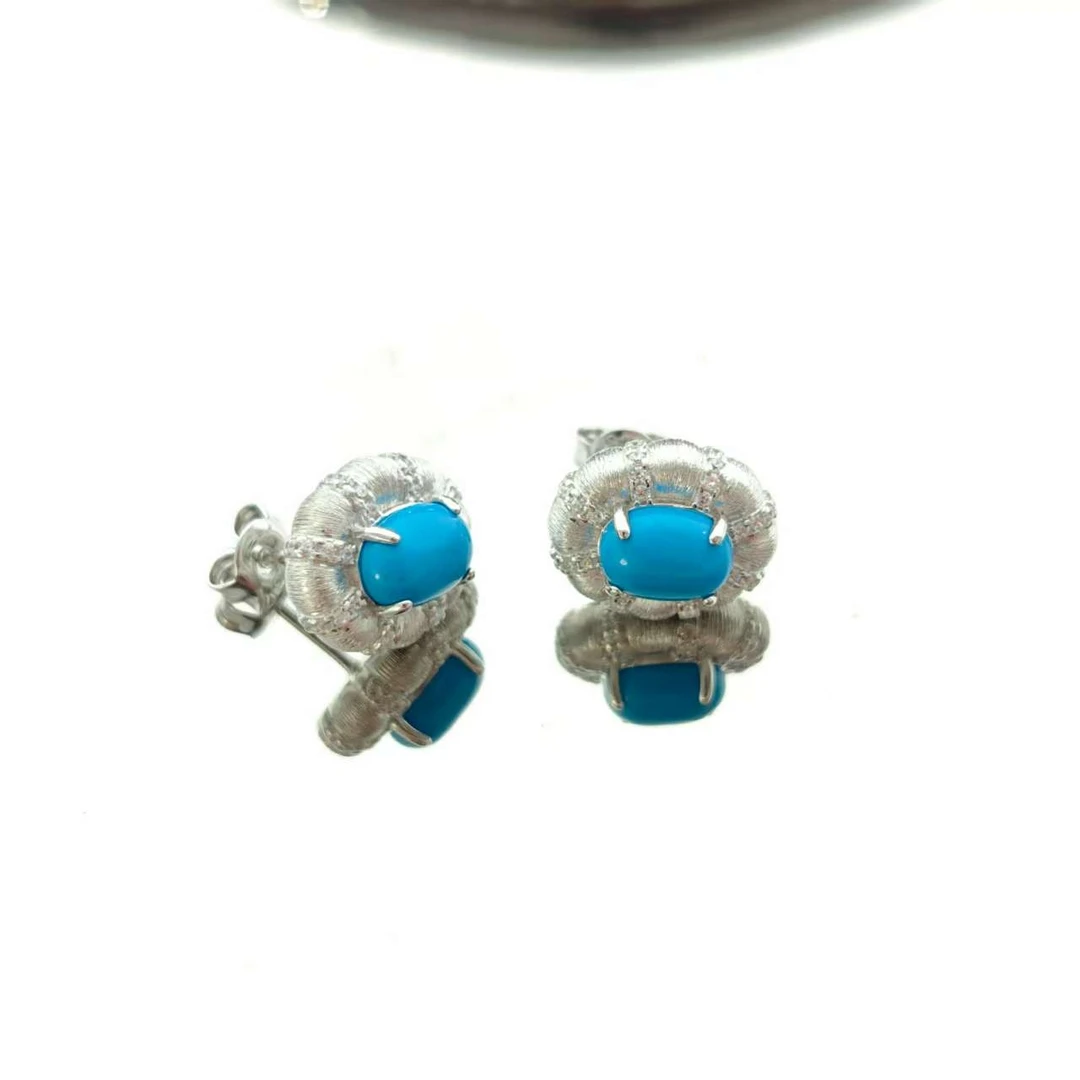 【一对】摩瑟DP【JSSP蛋形拉丝绿石耳钉】HAZC花瓶摆件玻璃花盆