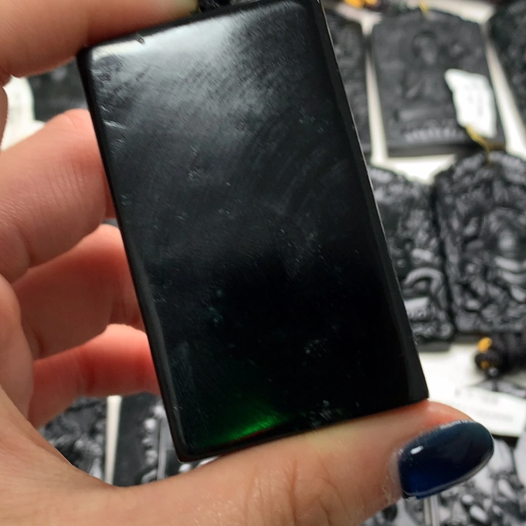 翡翠未镶嵌颈饰天然a货钢琴黑挂件