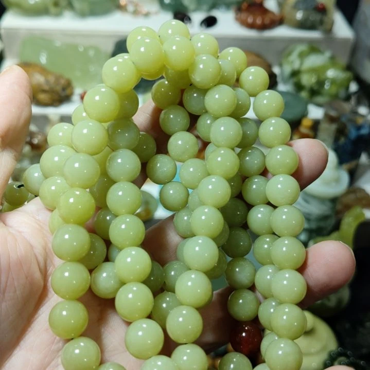 岫玉108粒手串项链两用款式未镶嵌