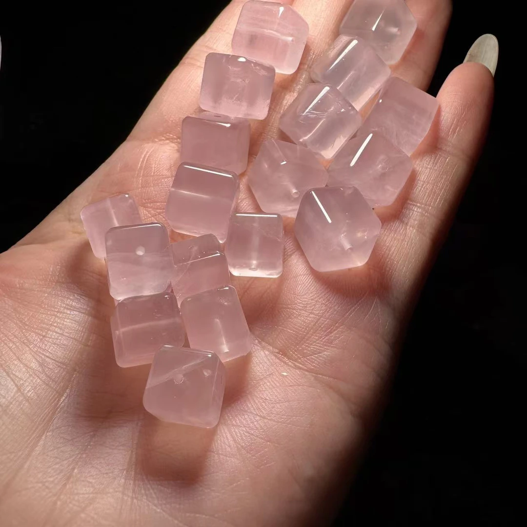 天然粉水晶方糖一个价