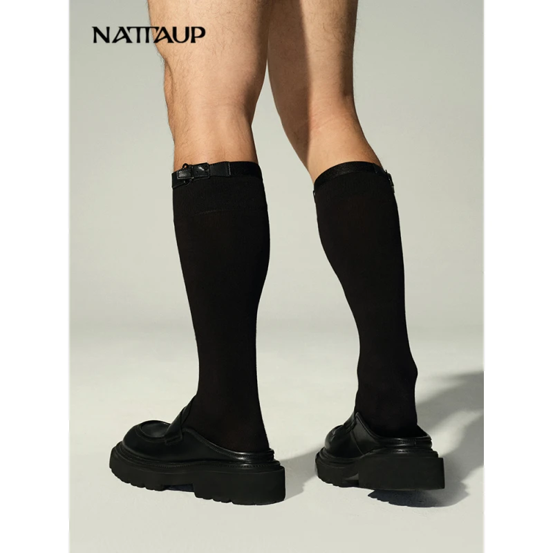 NATTAUPB系列复古PU皮带装饰扣中筒袜