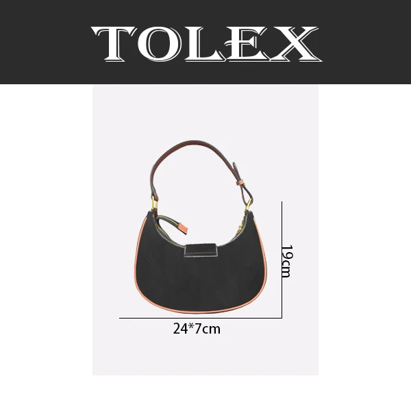 TOLEX2025新款手工时尚百搭月牙H经典腋下女包棕色12cm