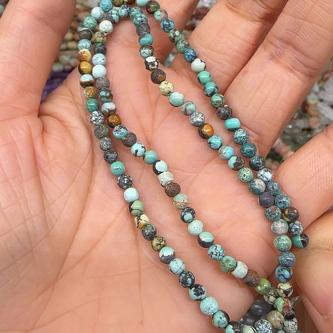 玛瑙/玉髓合金珠宝半成品3mm圆珠一条