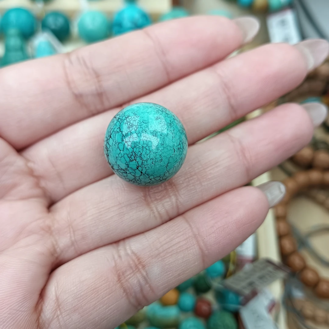 天然原矿绿松石配珠18mm