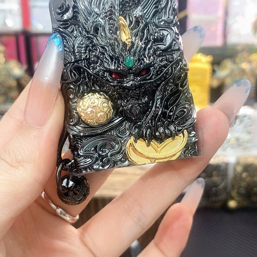 铜欢*.黑金灵动貔貅打火机